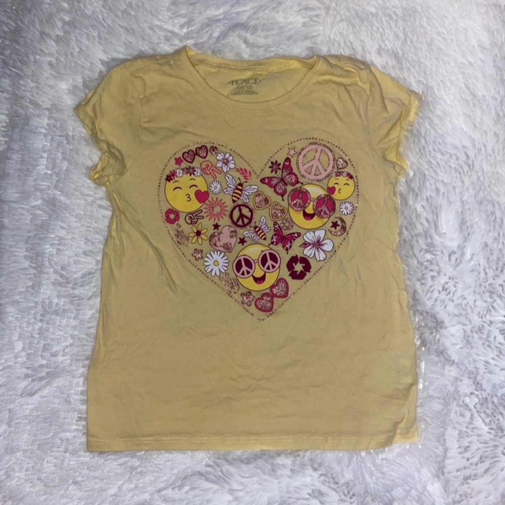 The Children's Place Yellow Heart Peace Tee